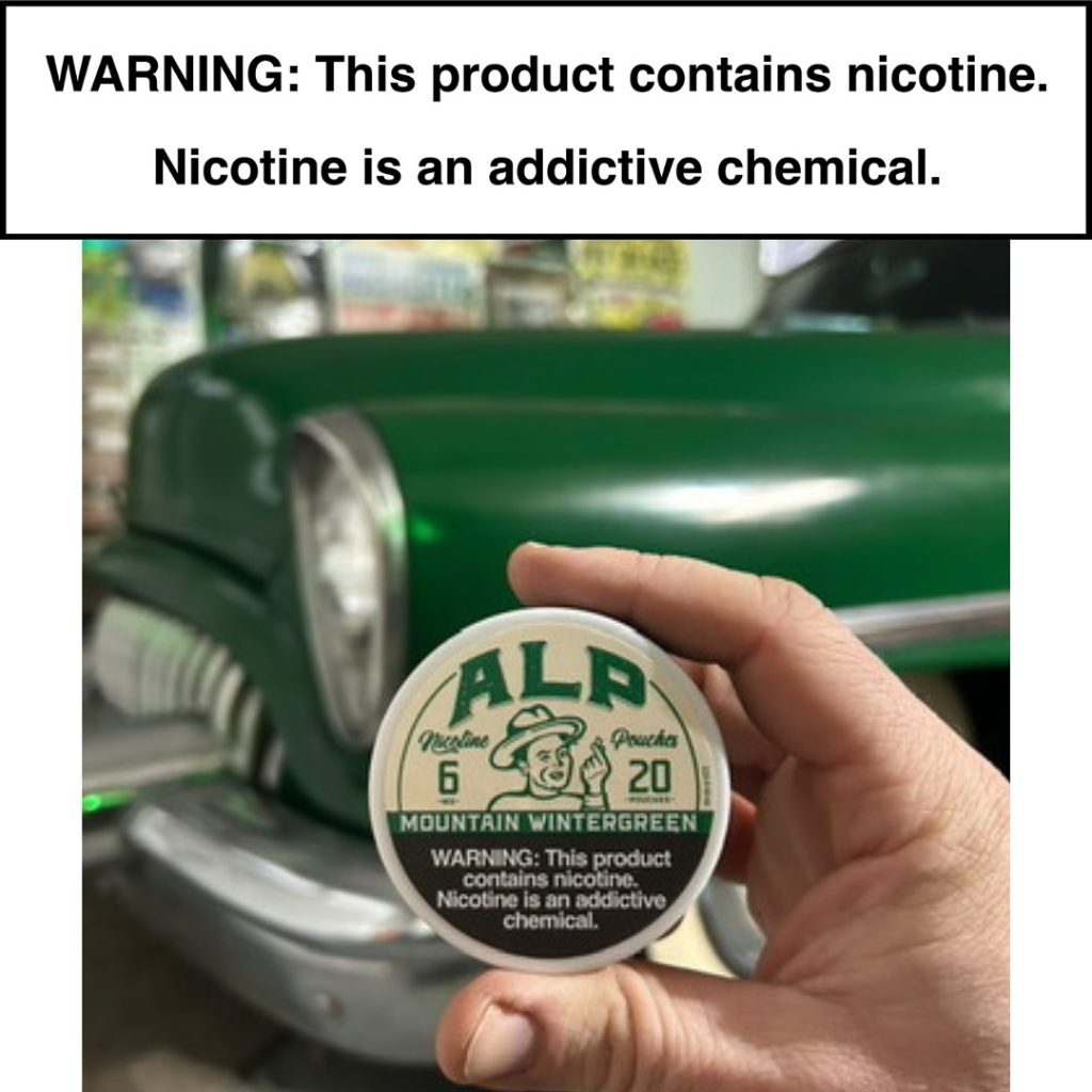 where to buy alp pouches, this is a photo of alp nicotine pouches mountain wintergreen flavor 6mg